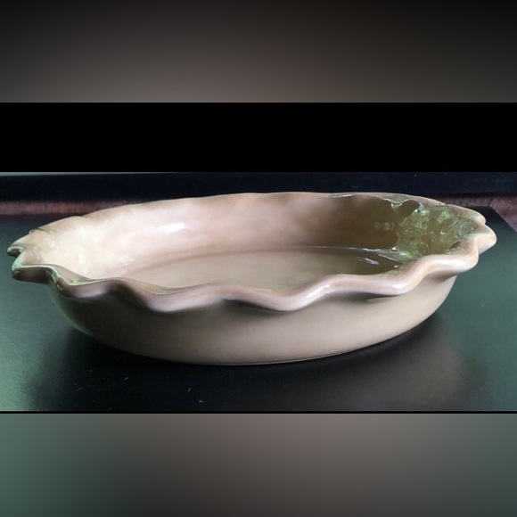 Deep Dish Fluted Pie Plate Ceramic Vintage - Picture 3 of 3